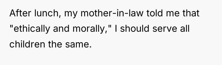 After lunch, my mother-in-law told me that "ethically and morally,"...