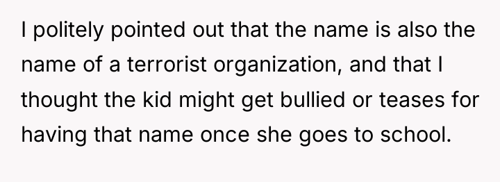 I politely pointed out that the name is also the...