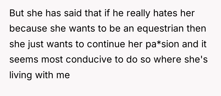 But she has said that if he really hates her...