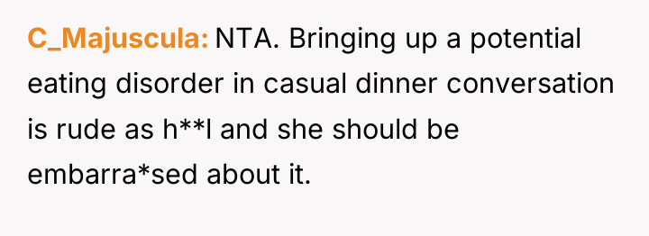 C_Majuscula NTA. Bringing up a potential eating disorder in casual...