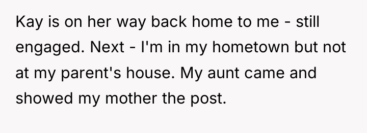 Kay is on her way back home to me -...