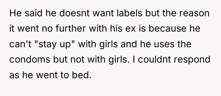 He said he doesnt want labels but the reason it...