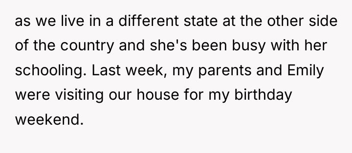 as we live in a different state at the other...