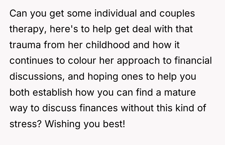 Can you get some individual and couples therapy, here's to...