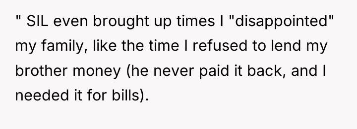 " SIL even brought up times I "disappointed" my family,...