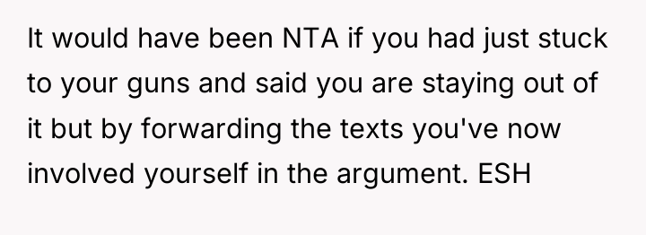 It would have been NTA if you had just stuck...