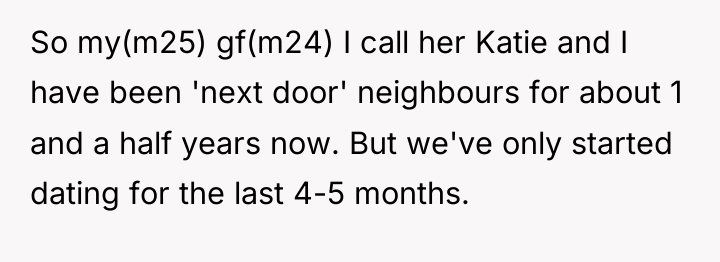 So my(m25) gf(m24) I call her Katie and I have...