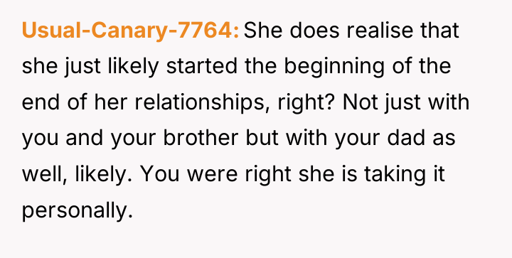 Usual-Canary-7764 She does realise that she just likely started the...