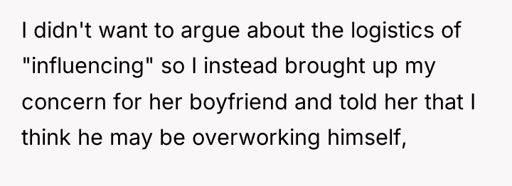I didn't want to argue about the logistics of "influencing"...