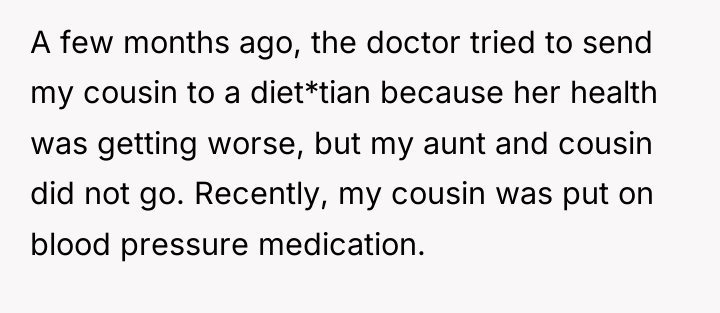 A few months ago, the doctor tried to send my...