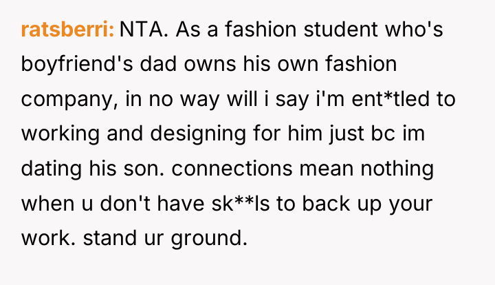 ratsberri NTA. As a fashion student who's boyfriend's dad owns...