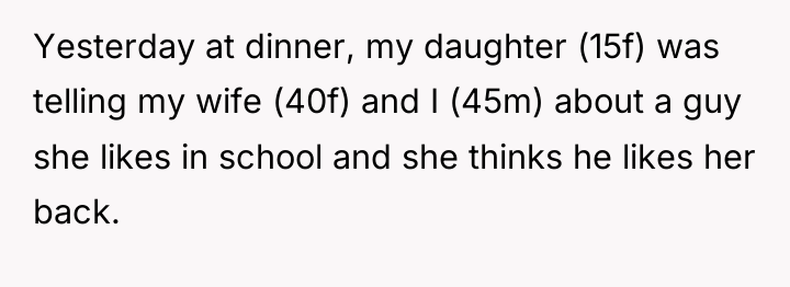 Yesterday at dinner, my daughter (15f) was telling my wife...