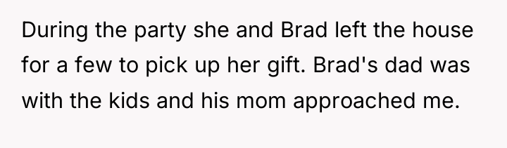 During the party she and Brad left the house for...