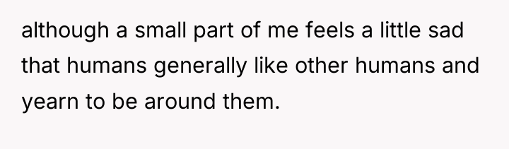 although a small part of me feels a little sad...