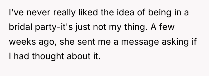 I've never really liked the idea of being in a...