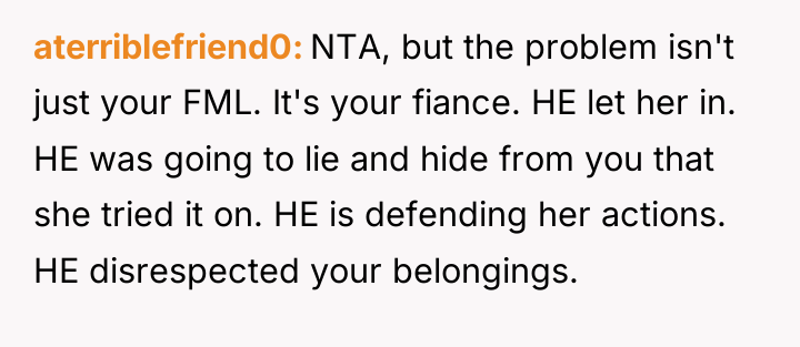 aterriblefriend0 NTA, but the problem isn't just your FML. It's...