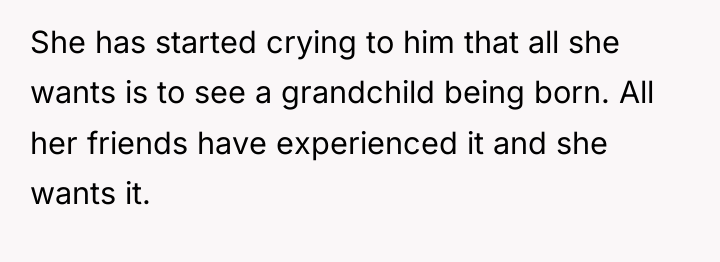She has started crying to him that all she wants...