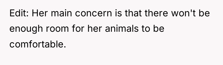 Edit: Her main concern is that there won't be enough...