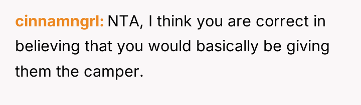 cinnamngrl NTA, I think you are correct in believing that...