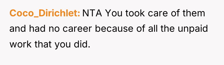Coco_Dirichlet NTA You took care of them and had no...