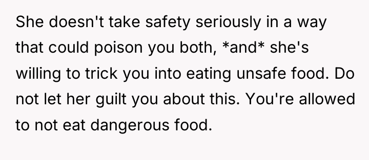 She doesn't take safety seriously in a way that could...