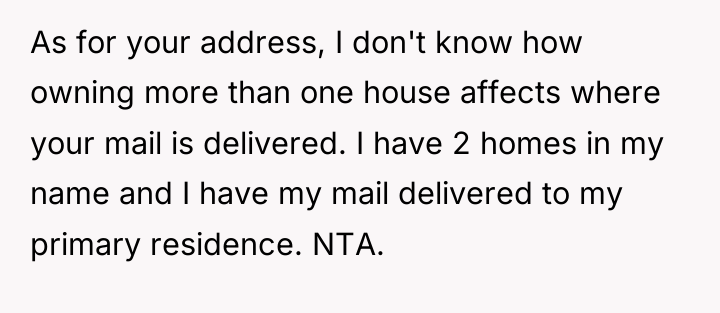 As for your address, I don't know how owning more...