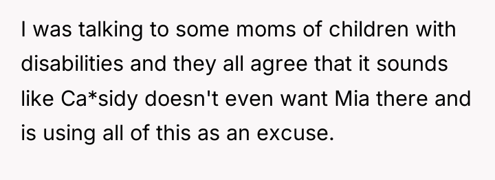 I was talking to some moms of children with disabilities...