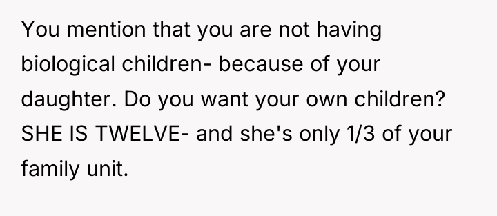 You mention that you are not having biological children- because...