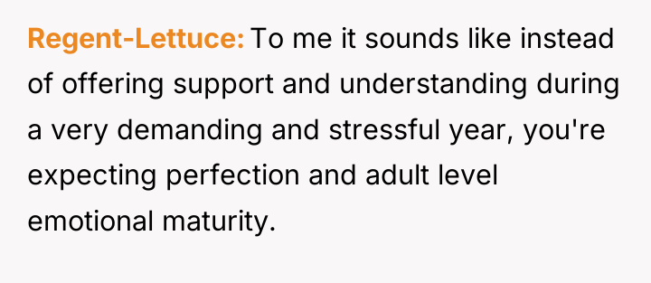 Regent-Lettuce To me it sounds like instead of offering support...