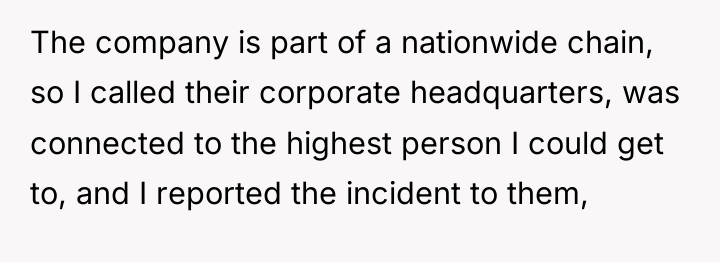 The company is part of a nationwide chain, so I...