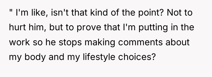 " I'm like, isn't that kind of the point? Not...