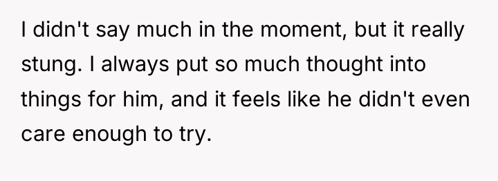 I didn't say much in the moment, but it really...