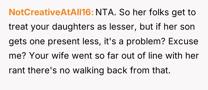 NotCreativeAtAll16 NTA. So her folks get to treat your daughters...