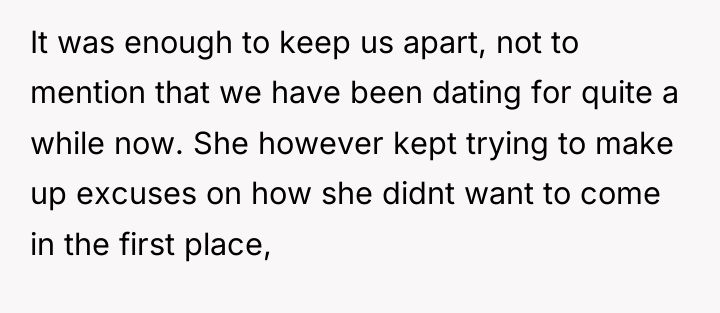 It was enough to keep us apart, not to mention...