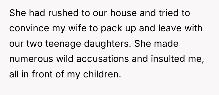 She had rushed to our house and tried to convince...