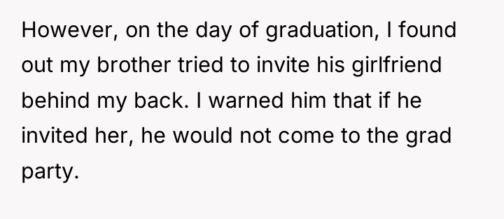 However, on the day of graduation, I found out my...