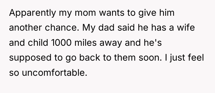Apparently my mom wants to give him another chance. My...