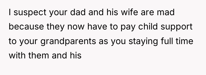 I suspect your dad and his wife are mad because...