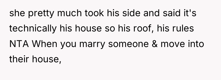 she pretty much took his side and said it's technically...
