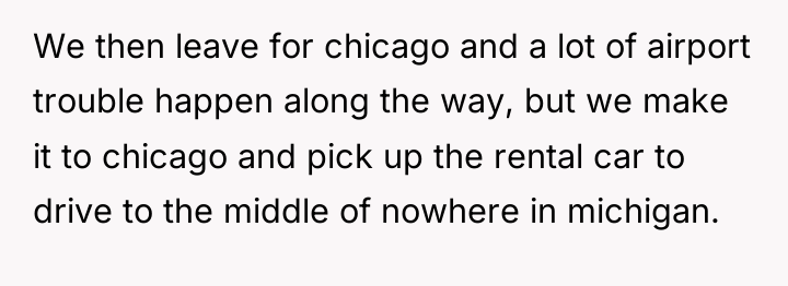 We then leave for chicago and a lot of airport...