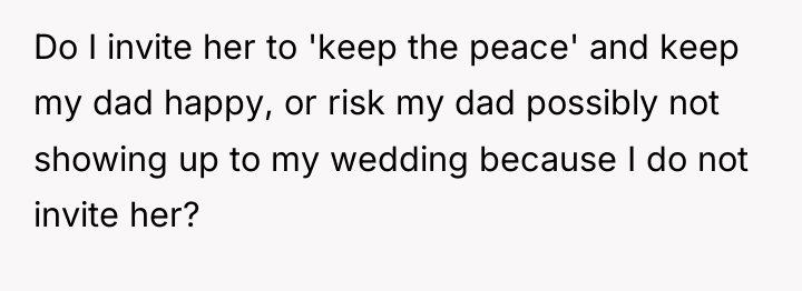 Do I invite her to 'keep the peace' and keep...