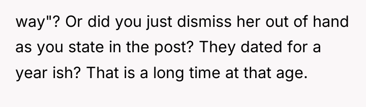 way"? Or did you just dismiss her out of hand...