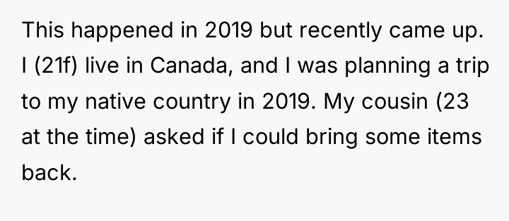 This happened in 2019 but recently came up. I (21f)...