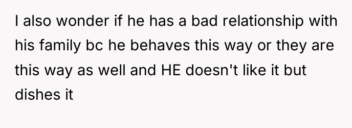 I also wonder if he has a bad relationship with...