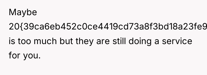 Maybe 20{39ca6eb452c0ce4419cd73a8f3bd18a23fe95ab4febb092bc2ab1b542eeea82f} is too much but they are still doing...