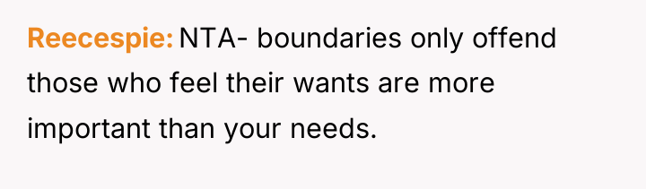 Reecespie NTA- boundaries only offend those who feel their wants...