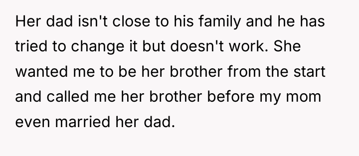 Her dad isn't close to his family and he has...