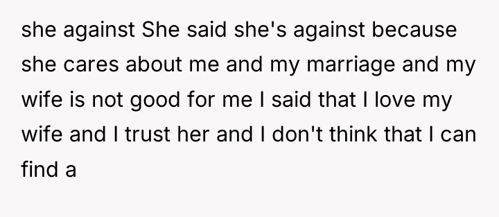she against She said she's against because she cares about...