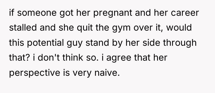 if someone got her pregnant and her career stalled and...