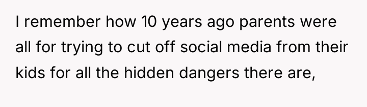 I remember how 10 years ago parents were all for...